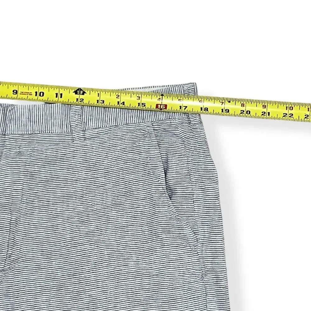 J. Crew Gramercy Linen Blend Shorts Mens 35 Gray Striped 9